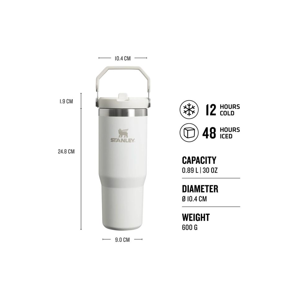 Stanley The Iceflow Flip Straw Beyaz 0.89 lt Pipetli Termos Bardak