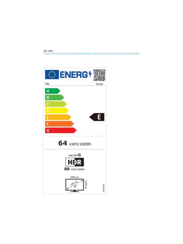 TCL 55V6B 4K Ultra HD 55'' 140 Ekran Uydu Alıcılı Google Smart LED TV