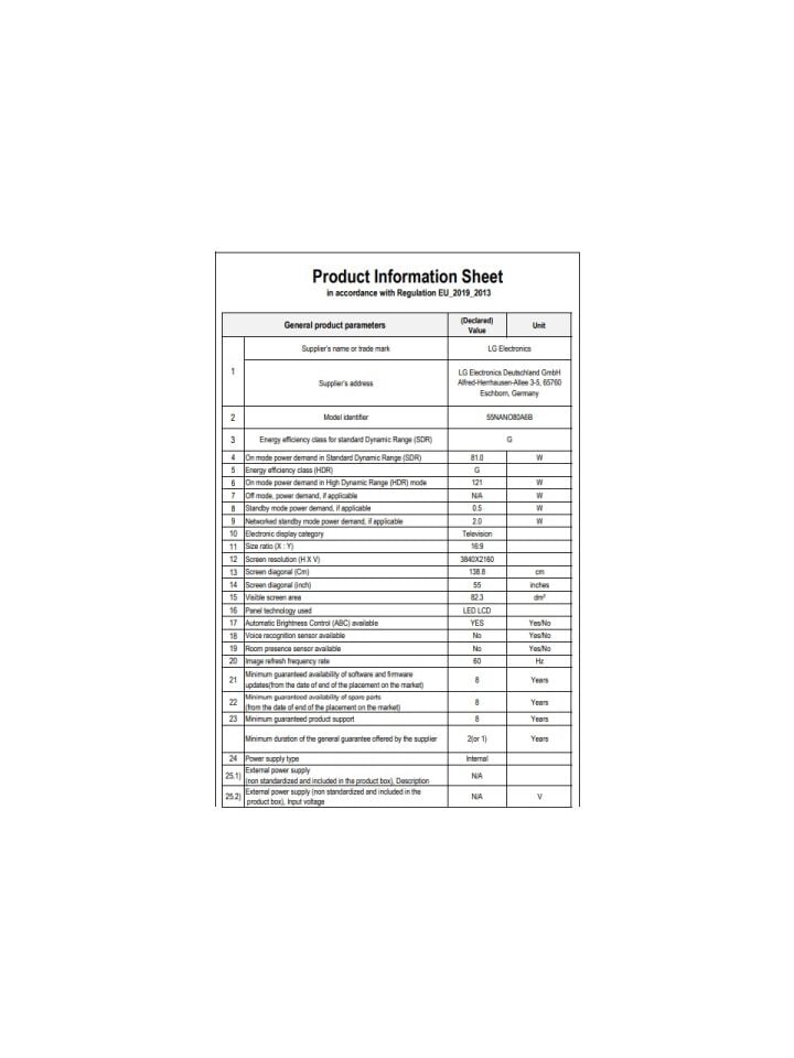 LG 55NANO80A 55'' 139 Ekran Uydu Alıcılı 4K Ultra HD Smart AI HDR10 Nanocell TV